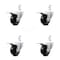 Service Caster 3.5 Inch Phenolic Wheel Swivel 3/4 Inch Square Stem Caster Set Total Lock Brake SCC-SQTTL20S3514-PHS-34-4 - alternate 1
